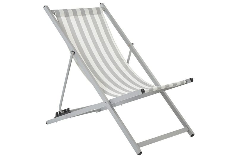 Däckstol hopfällbar Locri II - Vit, Grå - Utemöbler - Utestolar & fåtöljer - Solstol