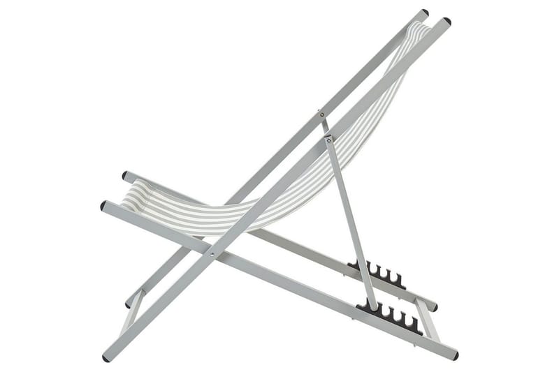 Däckstol hopfällbar Locri II - Vit, Grå - Utemöbler - Utestolar & fåtöljer - Solstol