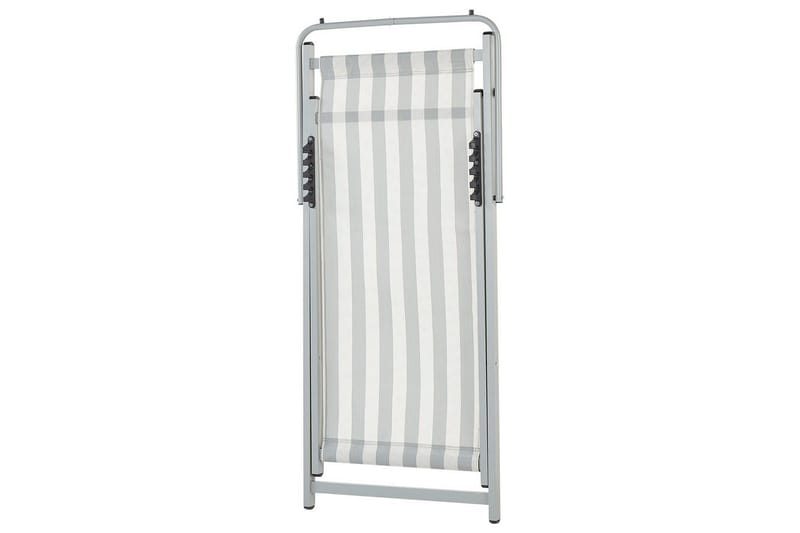 Däckstol hopfällbar Locri II - Vit, Grå - Utemöbler - Utestolar & fåtöljer - Solstol