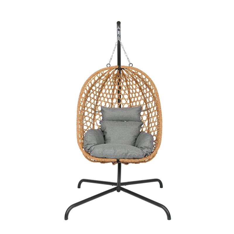 Etna Hängstol med stativ utomhus - Äggstol i konstrotting - Brun - Utemöbler - Utestolar & fåtöljer - Hängstol