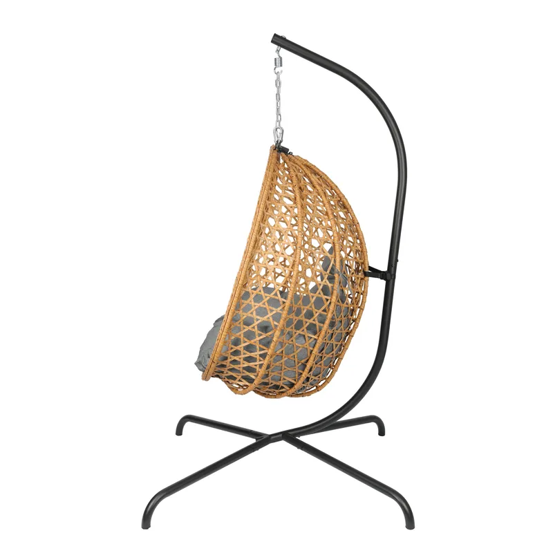 Etna Hängstol med stativ utomhus - Äggstol i konstrotting - Brun - Utemöbler - Utestolar & fåtöljer - Hängstol