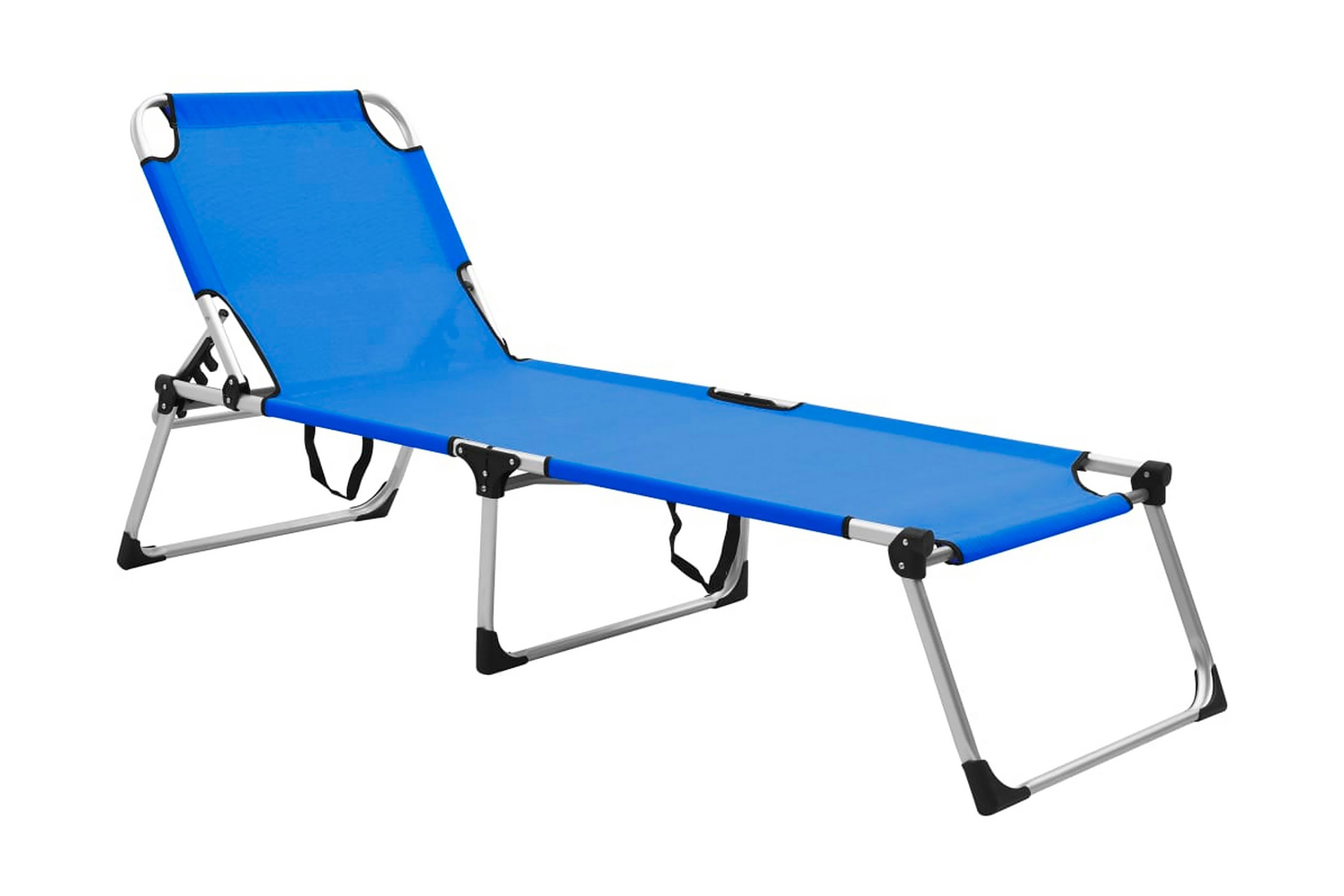 Extra hög solstol för seniorer hopfällbar blå aluminium – Blå
