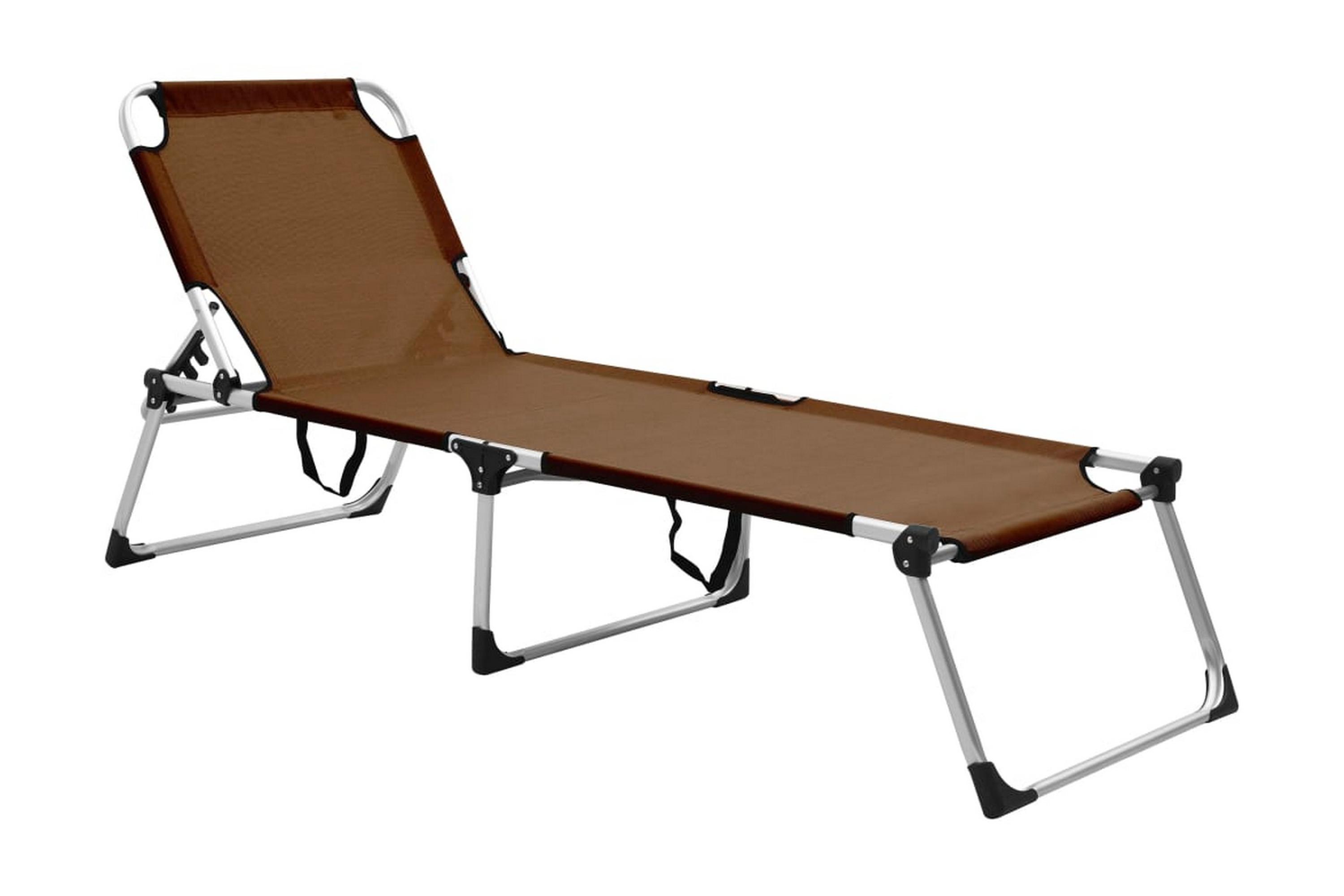 Extra hög solstol för seniorer hopfällbar brun aluminium – Brun