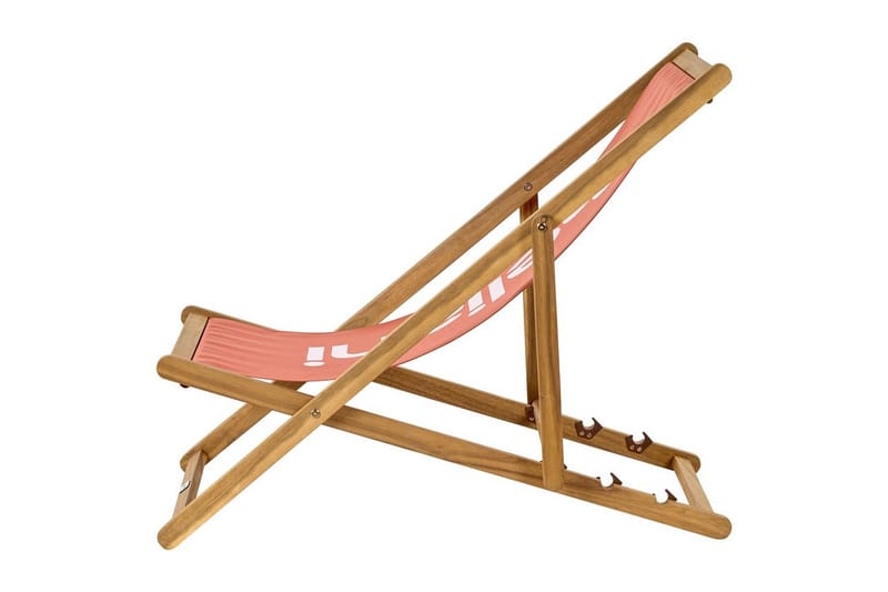 Fällbar däckstol Anzio - Rött, ljust trä - Utemöbler - Utestolar & fåtöljer - Solstol