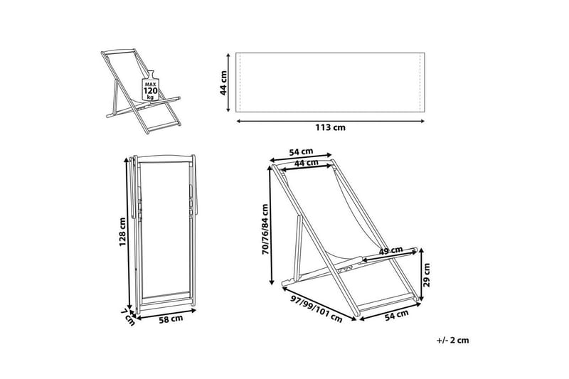 Fällbar däckstol Anzio - Rött, ljust trä - Utemöbler - Utestolar & fåtöljer - Solstol