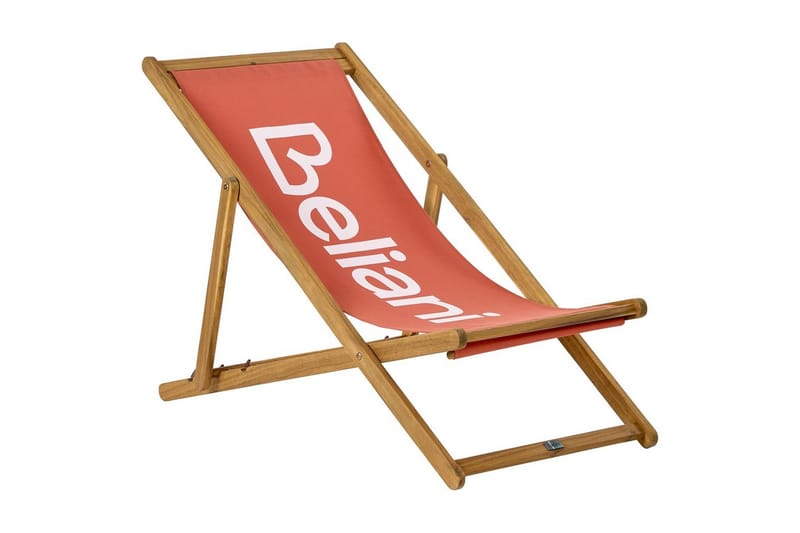 Fällbar däckstol Anzio, Rött, ljust trä