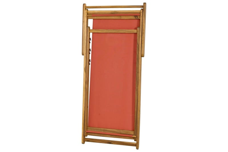 Fällbar däckstol Anzio - Rött, ljust trä - Utemöbler - Utestolar & fåtöljer - Solstol