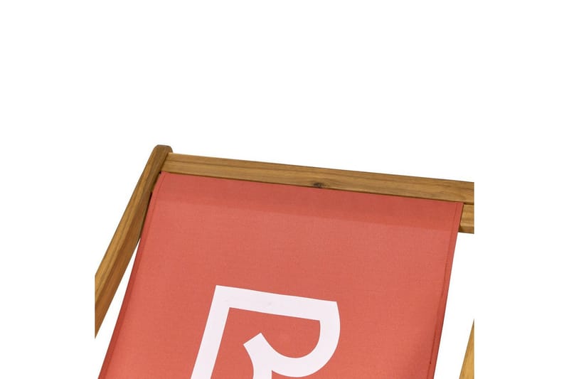 Fällbar däckstol Anzio - Rött, ljust trä - Utemöbler - Utestolar & fåtöljer - Solstol