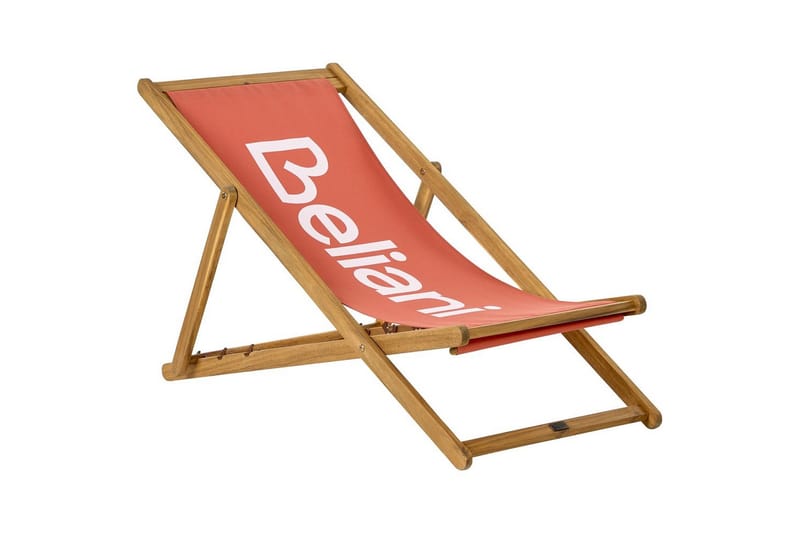 Fällbar däckstol Anzio - Rött, ljust trä - Utemöbler - Utestolar & fåtöljer - Solstol