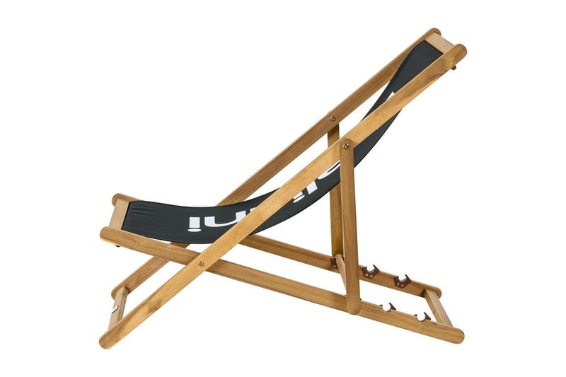 Fällbar däckstol Anzio - Svart, ljust trä - Utemöbler - Utestolar & fåtöljer - Solstol