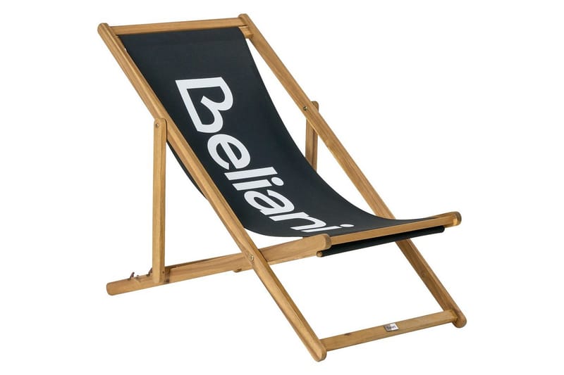 Fällbar däckstol Anzio - Svart, ljust trä - Utemöbler - Utestolar & fåtöljer - Solstol