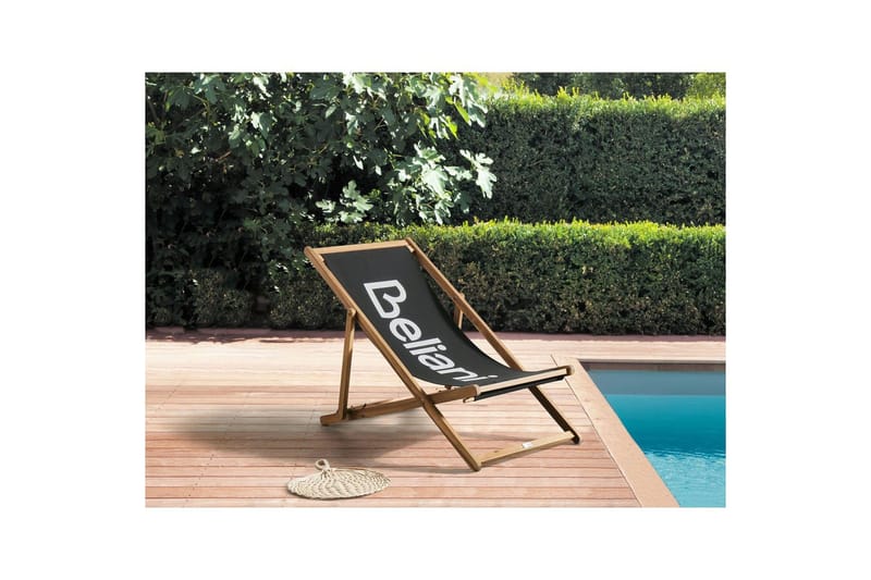 Fällbar däckstol Anzio - Svart, ljust trä - Utemöbler - Utestolar & fåtöljer - Solstol
