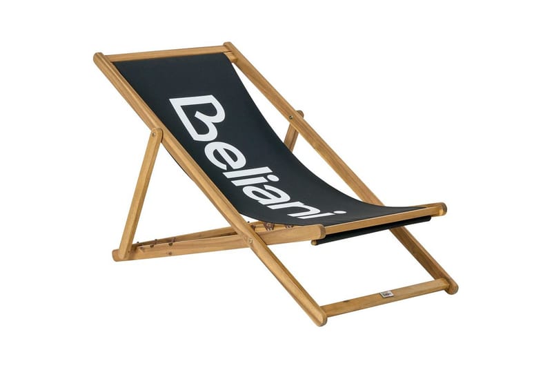 Fällbar däckstol Anzio - Svart, ljust trä - Utemöbler - Utestolar & fåtöljer - Solstol