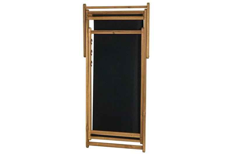 Fällbar däckstol Anzio - Svart, ljust trä - Utemöbler - Utestolar & fåtöljer - Solstol