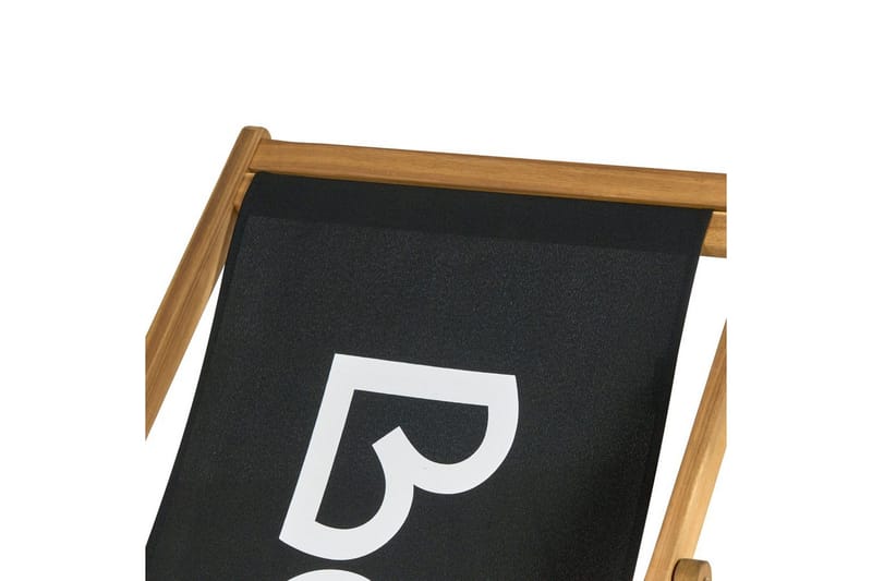 Fällbar däckstol Anzio - Svart, ljust trä - Utemöbler - Utestolar & fåtöljer - Solstol