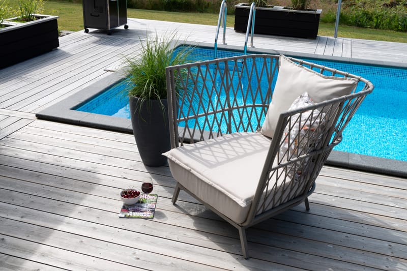 Fåtölj Hillerstorp Jet Set Lounge - Beige - Utemöbler - Utestolar & fåtöljer - Utefåtöljer & loungefåtöljer