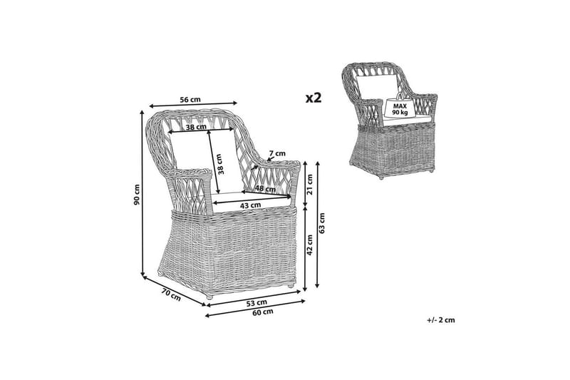 Fåtölj set om 2 Maros - Utemöbler - Utestolar & fåtöljer - Utefåtöljer & loungefåtöljer