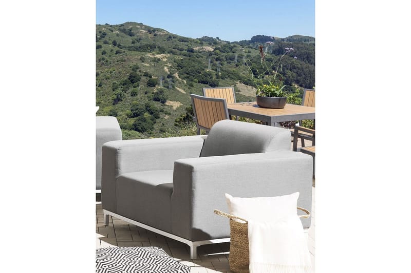 Fåtölj set om 2 Rovigo - Grå, vit - Utemöbler - Utestolar & fåtöljer - Utefåtöljer & loungefåtöljer