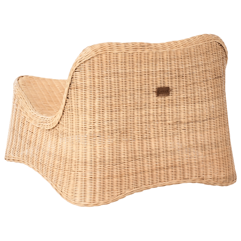 Fåtölj utomhus med Fotpall Aigani Rotting - Naturlig/Beige - Utemöbler - Utestolar & fåtöljer - Utefåtöljer & loungefåtöljer