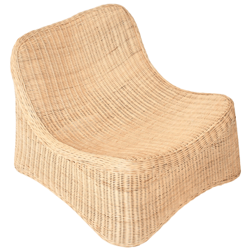 Fåtölj utomhus med Fotpall Aigani Rotting - Naturlig/Beige - Utemöbler - Utestolar & fåtöljer - Utefåtöljer & loungefåtöljer