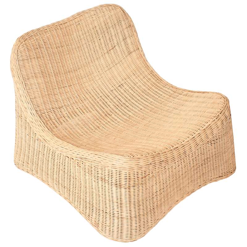 Fåtölj utomhus med Fotpall Aigani Rotting - Naturlig/Beige - Utemöbler - Utestolar & fåtöljer - Utefåtöljer & loungefåtöljer