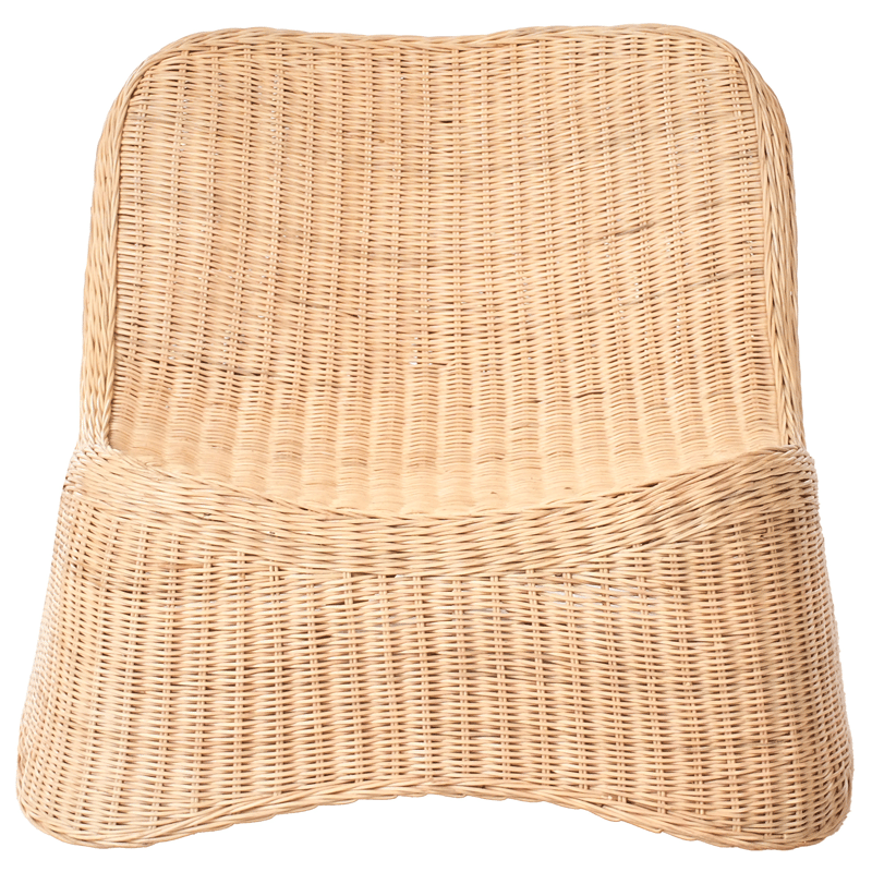 Fåtölj utomhus med Fotpall Aigani Rotting - Naturlig/Beige - Utemöbler - Utestolar & fåtöljer - Utefåtöljer & loungefåtöljer