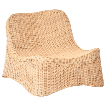Fåtölj utomhus med Fotpall Aigani Rotting - Naturlig/Beige - Utemöbler - Utestolar & fåtöljer - Utefåtöljer & loungefåtöljer