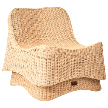 Fåtölj utomhus med Fotpall Aigani Rotting - Naturlig/Beige - Utemöbler - Utestolar & fåtöljer - Utefåtöljer & loungefåtöljer