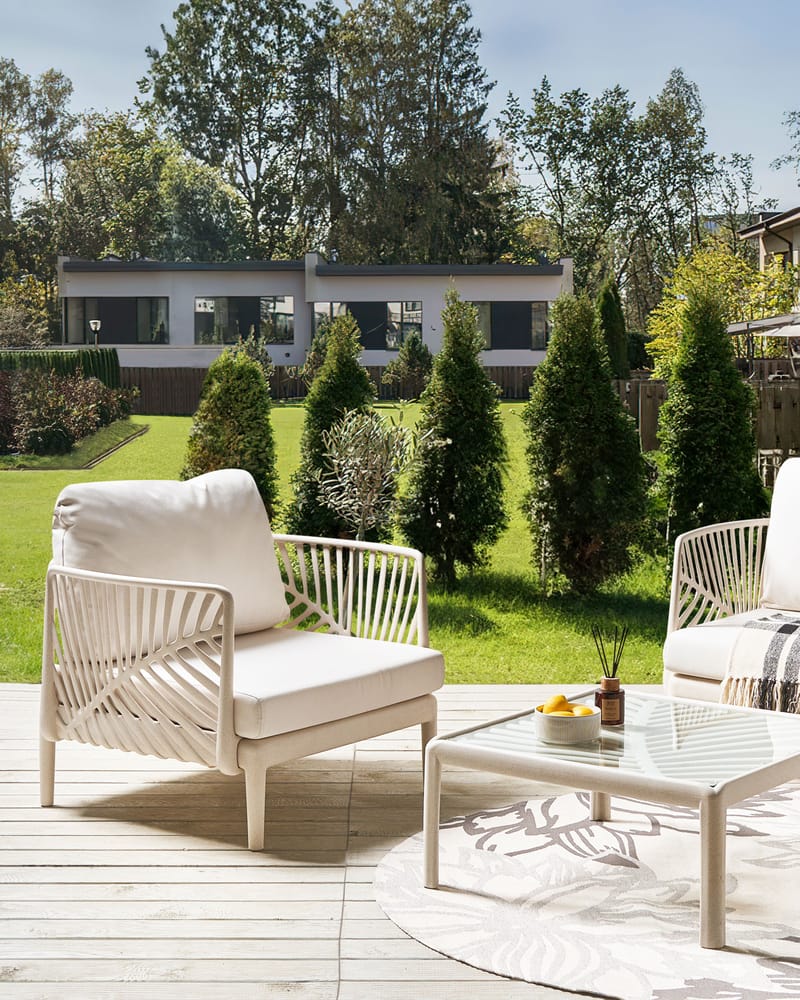 Fåtölj utomhus Saturnia - Beige - Utemöbler - Utestolar & fåtöljer - Utefåtöljer & loungefåtöljer