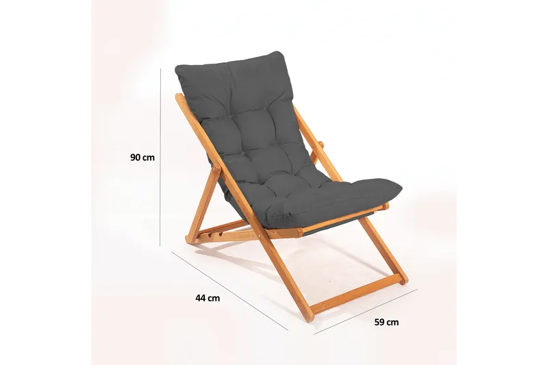 Gardellis Solstol 42x43 cm - Grå/Natur - Utemöbler - Utestolar & fåtöljer - Solstol