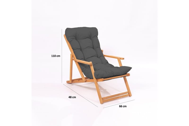 Gardellis Solstol 43x46,5 cm - Grå/Natur - Utemöbler - Utestolar & fåtöljer - Solstol