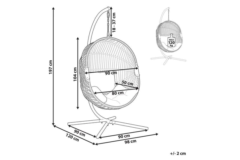 Hängstol Acri - Vit, Grå - Utemöbler - Utestolar & fåtöljer - Hängstol