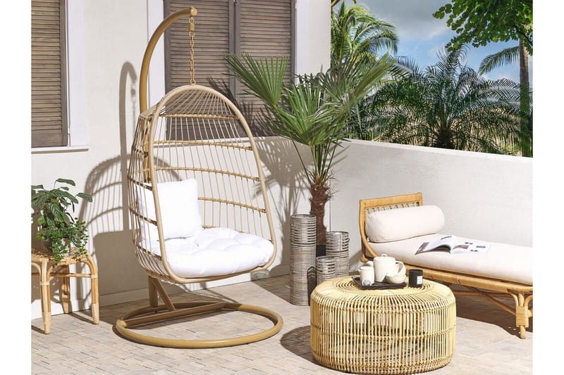 Allera Hängstol Utomhus med Stativ - Beige/Vit - Utemöbler - Utestolar & fåtöljer - Hängstol