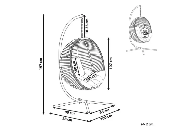 Hängstol Arco - Beige, vit - Utemöbler - Utestolar & fåtöljer - Hängstol