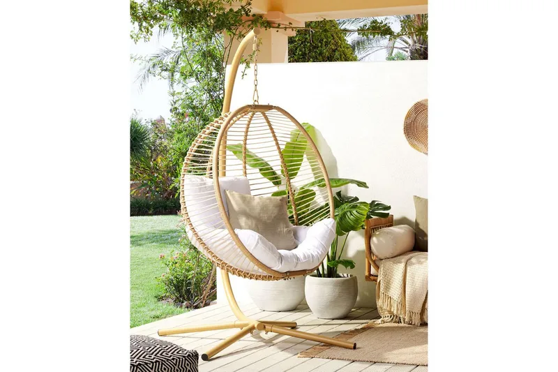 Hängstol Arco - Beige, vit - Utemöbler - Utestolar & fåtöljer - Hängstol