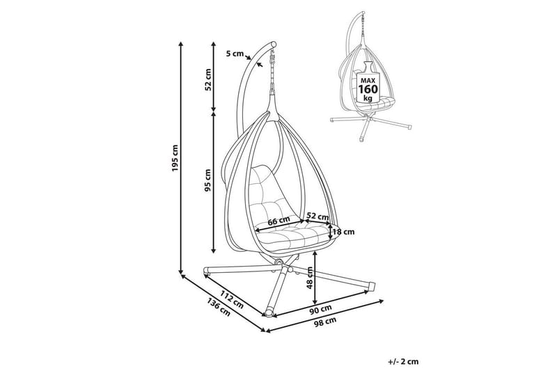 Hängstol Avegno - Mörkgrå - Utemöbler - Utestolar & fåtöljer - Hängstol