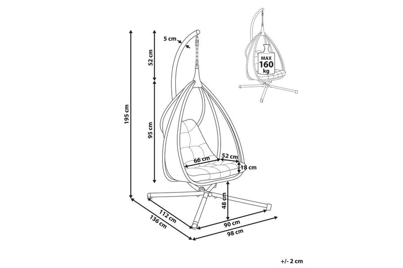 Hängstol Avegno - Mörkgrå - Utemöbler - Utestolar & fåtöljer - Hängstol