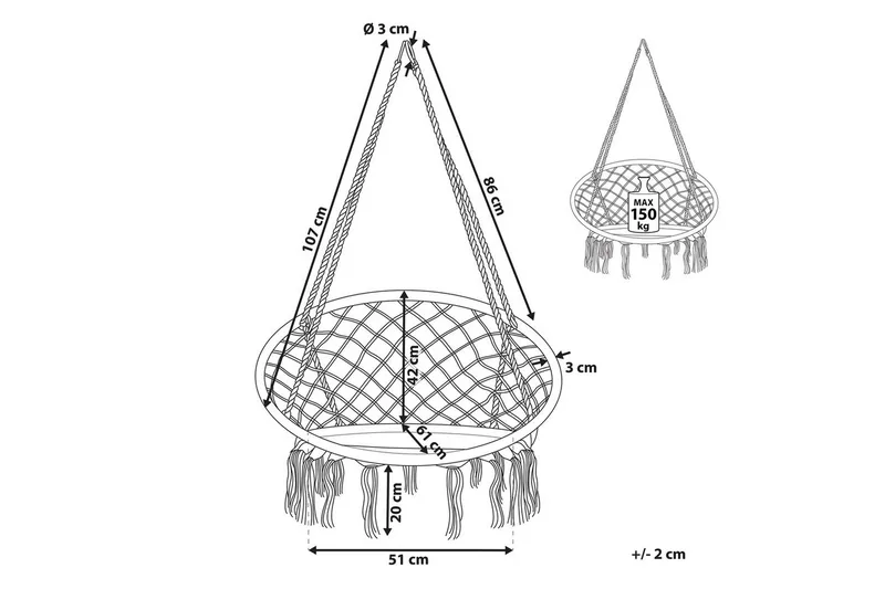 Hängstol Gabella - Svart - Utemöbler - Utestolar & fåtöljer - Hängstol