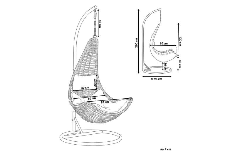 Hacksta Hängstol Utomhus med Stativ - Beige - Utemöbler - Utestolar & fåtöljer - Hängstol