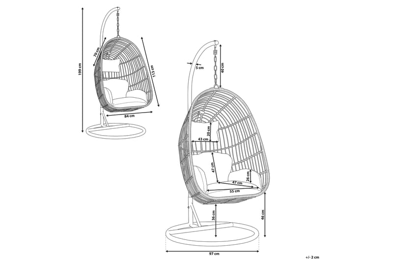 Hallstavik Hängstol Utomhus med Stativ - Beige - Utemöbler - Utestolar & fåtöljer - Hängstol