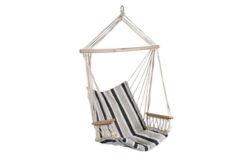 Hängstol Utomhus Hip med dynor, Vit/blå