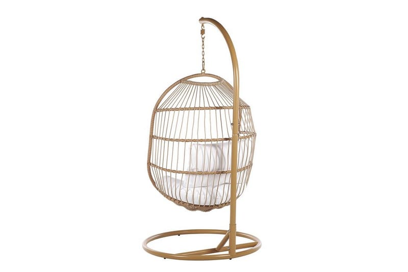 Hängstol Utomhus med stativ konstrotting beige ALBA - Trä/natur - Utemöbler - Utestolar & fåtöljer - Hängstol