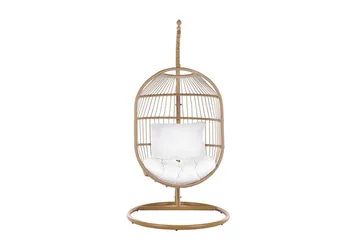 Hängstol Utomhus med stativ konstrotting beige ALBA - Trä/natur - Utemöbler - Utestolar & fåtöljer - Hängstol