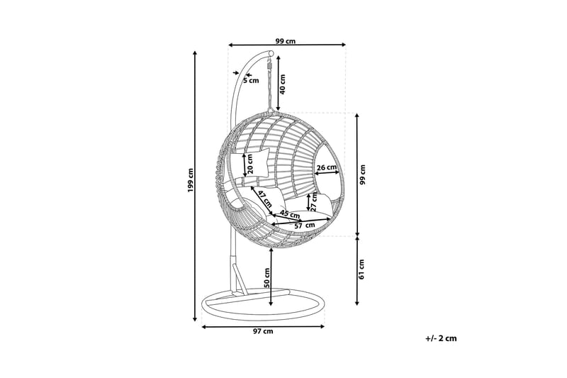 Hyvena Hängstol Utomhus med Stativ - Svart - Utemöbler - Utestolar & fåtöljer - Hängstol