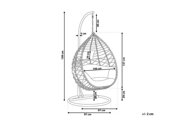 Kartberg Hängstol Utomhus med Stativ - Beige - Utemöbler - Utestolar & fåtöljer - Hängstol