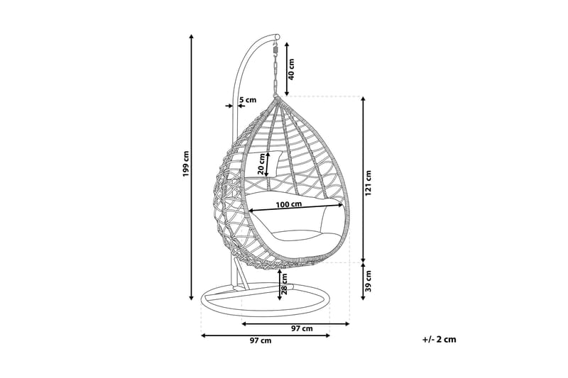 Kartberg Hängstol Utomhus med Stativ - Beige - Utemöbler - Utestolar & fåtöljer - Hängstol