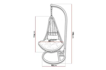 Kintore Hängstol Utomhus 95 cm - Grå - Utemöbler - Utestolar & fåtöljer - Hängstol