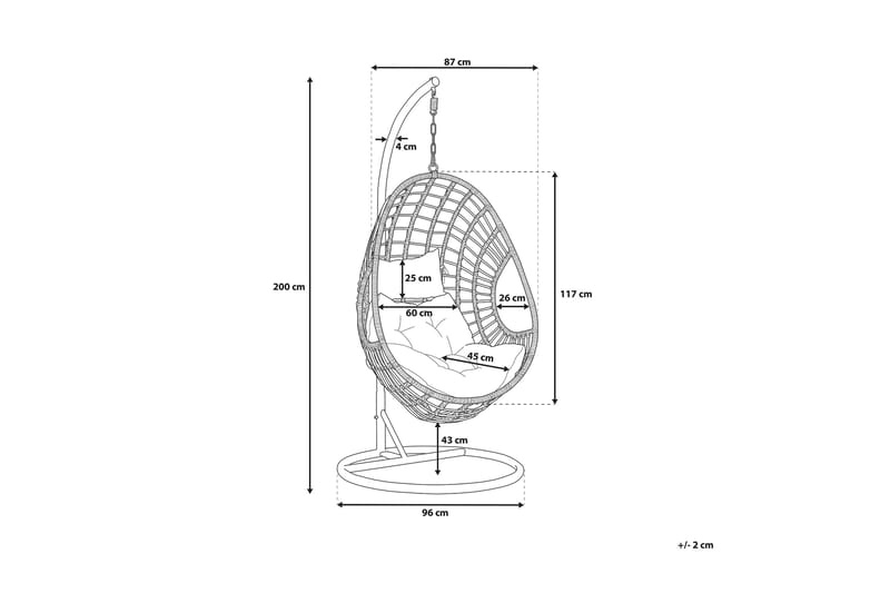Maesllyn Hängstol Utomhus Rotting - Beige - Utemöbler - Utestolar & fåtöljer - Hängstol