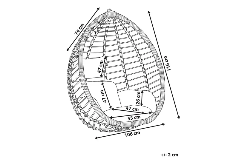Parylak Hängstol Utomhus - Grå - Utemöbler - Utestolar & fåtöljer - Hängstol