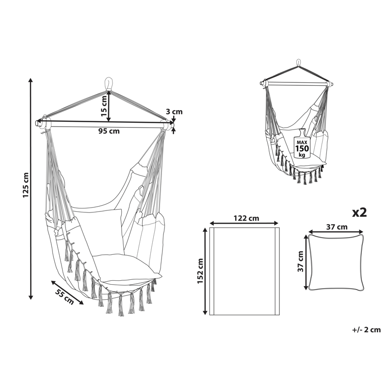 Hängstol utomhus Bonea Bomull - Grön - Utemöbler - Utestolar & fåtöljer - Hängstol